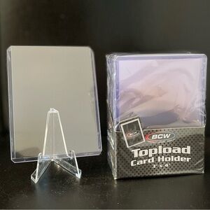 25 BCW Toploaders & Easel Stand Acrylic for Pokémon Trading Cards